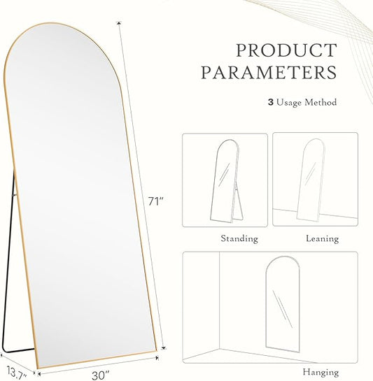 NEWBULIG Full Length Mirror, Upgraded Body Wall Mirrors with Shatter-Proof Glass, Floor Standing Mirror, Home Wall Decor