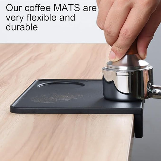 Espresso Tamper Mat,Non Slip Silicone Coffee Tamping Mat with Edge Protection,Reusable Countertop Tamping Mat,Tamp Mat for Table Corner,Coffee Shop,Kitchen,Baking House,Tea Room
