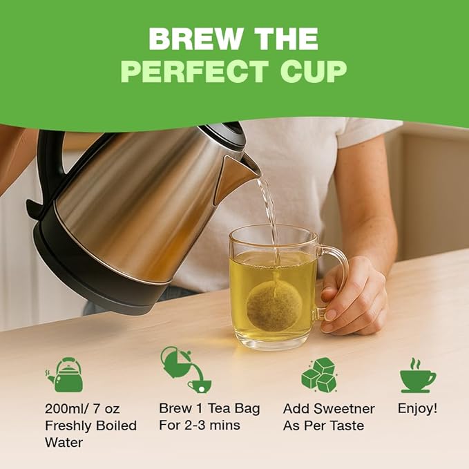 HANDPICK, Organic Moringa Tea Bags (100 Count), Pure Moringa Leaves | Authentic Indian Origin | Caffeine Free, Non GMO | Round Eco-conscious Teabags