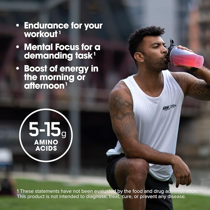 Optimum Nutrition Amino Energy - Pre Workout with Green Tea, BCAA, Amino Acids, Keto Friendly, Green Coffee Extract, Energy Powder - Juicy Strawberry Burst, 9.5 Ounce, 30 Servings (Packaging May Vary)