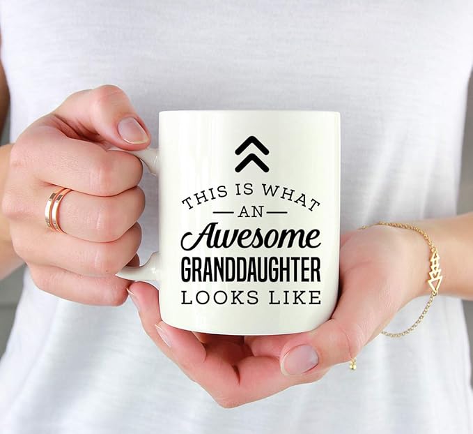 Andaz Press 11oz. Ceramic Coffee Tea Mug Thank You Gift, This is What an Awesome Granddaughter Looks Like, 1-Pack, Birthday Christmas Ideas Coworker Him Her, Includes Box