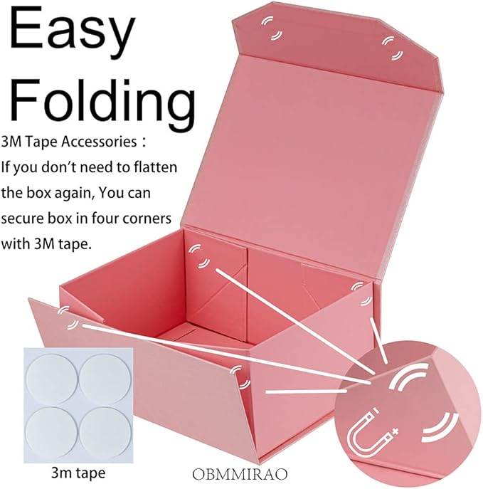 10 Small Pink Gift Boxes 9.5x7x4 Inches, Magnetic Gift Box with Lid for Gift Packaging, Wholesale gift boxes for Presents (Matte Pink, Straw Texture, 10pcs/pack)