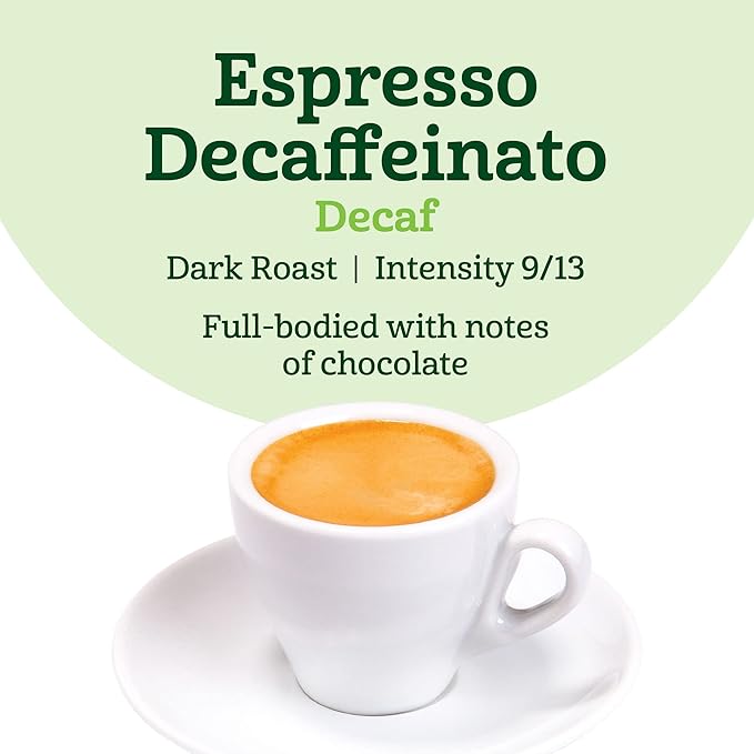 Amazon Fresh Espresso Decaffeinato Dark Roast Aluminum Capsules, Compatible with Nespresso Original Brewers, Intensity 9/13, 50 Count (5 Packs of 10)