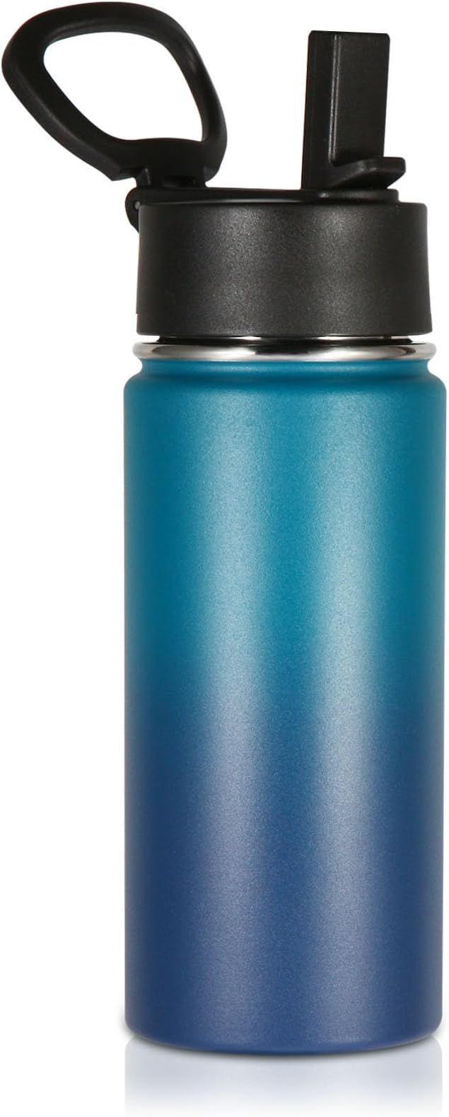 Volhoply Kids Insulated Water Bottle with Straw,16oz Stainless Steel Cold Water Bottles for School,BPA-Free Metal Wide Mouth Cups with Handle,Reusable Double Wall Vacuum Sport Flask(Dark Night,1)