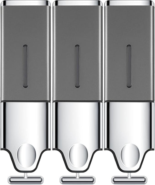 3-in-1 Quadrate Dispensers for The Shower,Shower soap Dispenser,Conditioner Dispenser, Shampoo Dispenser,No Drilled Wall Mounted Distributor,Hotel,Bathroom,Home