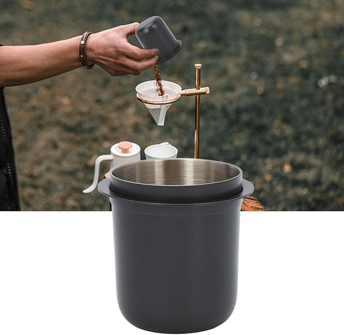 Espresso Dosing Cup - Stainless Steel Coffee Brewing Dose Release Kit, 150ml 58mm Universal Inverted Design for Coffee Machines, Durable Non-Rust -Free Espresso Cup with Ergonomic Handle