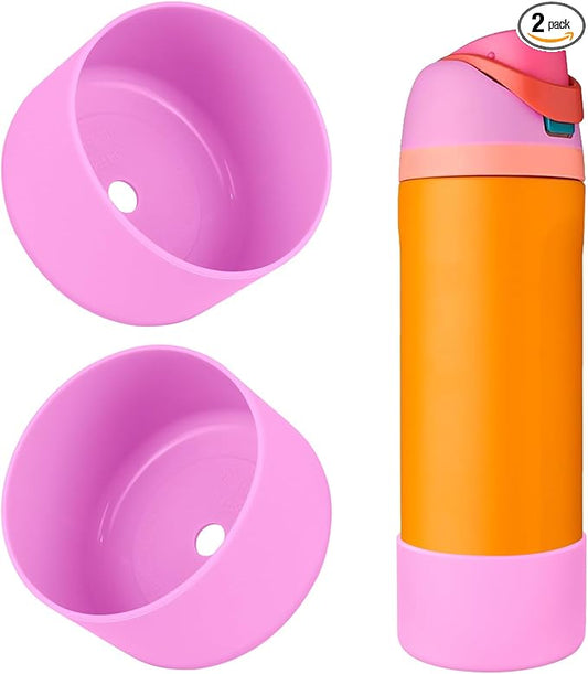 2PCS Silicone Water Bottle Boot, Compatible with Owala 24oz 32oz 40oz, Protective Anti-Scratch & Anti-Dent No Noise Sleeve Cover for FreeSip/Twist/Flip Water Bottles (Tropical, 24oz)