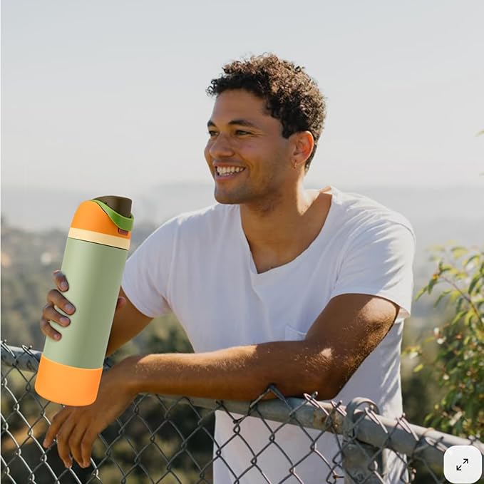 2PCS Silicone Water Bottle Boot, Compatible with Owala 24oz 32oz 40oz, Protective Anti-Scratch & Anti-Dent No Noise Sleeve Cover for FreeSip/Twist/Flip Water Bottles (Citrus Crush, 24oz)