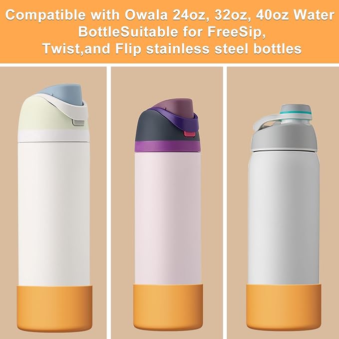 Silicone Boot for Owala Water Bottle 24/32/40 oz, Anti-Slip Protective Sleeve for FreeSip/Twist/Flip Water Bottles, BPA Free, Bottom Bumper Cover Protects Water Bottles from Scratches