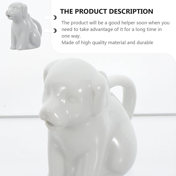 Ceramic Small Milk Pot with Handle - Cartoon Animal Mini Creamer Cup for Coffee Milk Tea Sauce Serving - Compact Kitchen Dining Accessory 3.14X2.95X1.77In