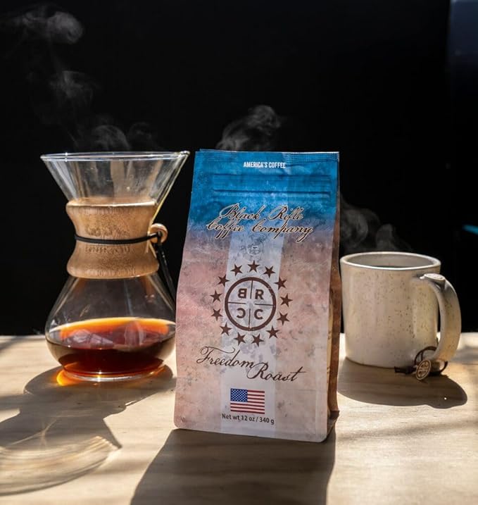 Black Rifle Coffee Company Freedom Roast, 12oz Bag, Ground Coffee Medium Roast - Roasted Blend Made from Arabica Beans - Colombian & Brazilian Beans - Veteran Founded & American Made