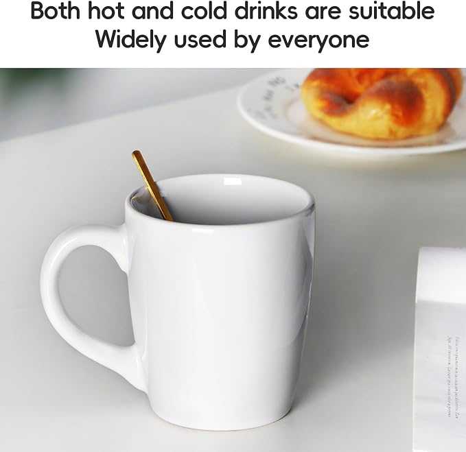 Smilatte 20 OZ Large Coffee Mug, Nice Ceramic Boss Tea Cup with Big Handle for Dad Men Women, Unique Style For Any Kitchen, Pure White