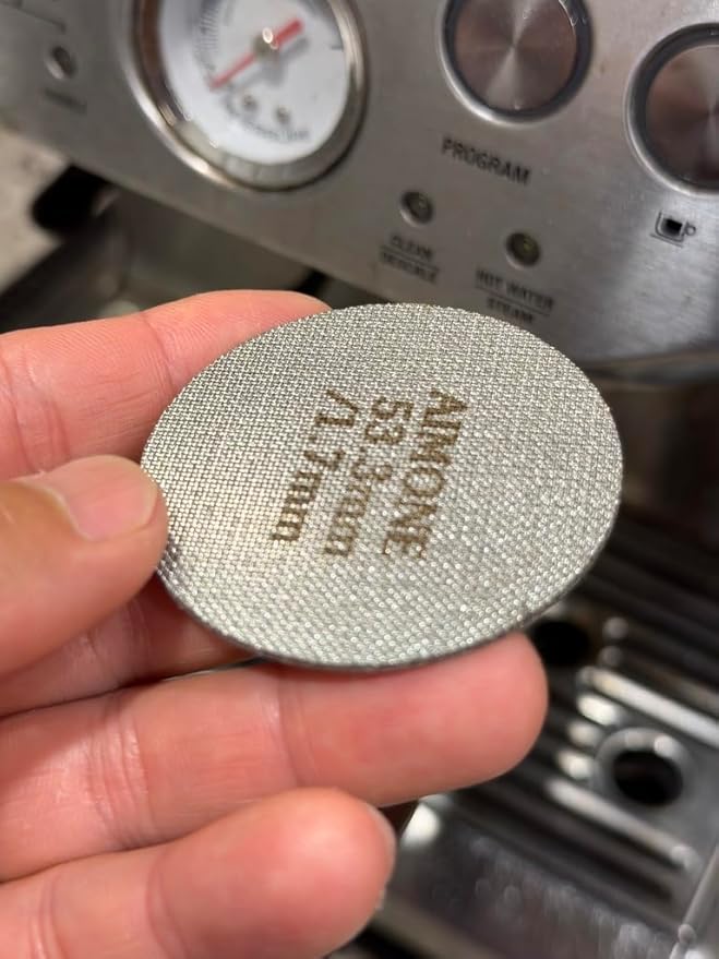 Espresso Puck Screen - Lower Shower Screen Compatible With Espresso Portafilter Filter Basket, Reusable1.7mm Thickness,150μm, 316 Stainless Steel (1, 53.3MM)