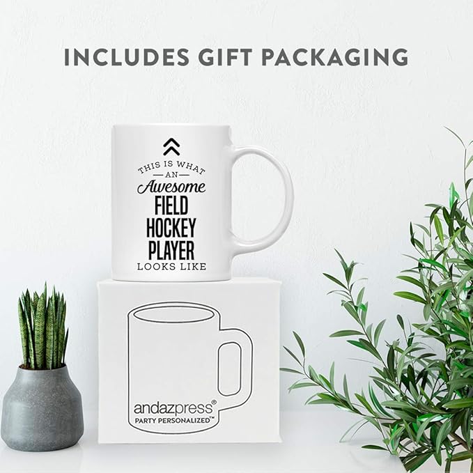 Andaz Press 11oz. Ceramic Coffee Tea Mug Thank You Gift, This is What an Awesome Field Hockey Player Looks Like, 1-Pack