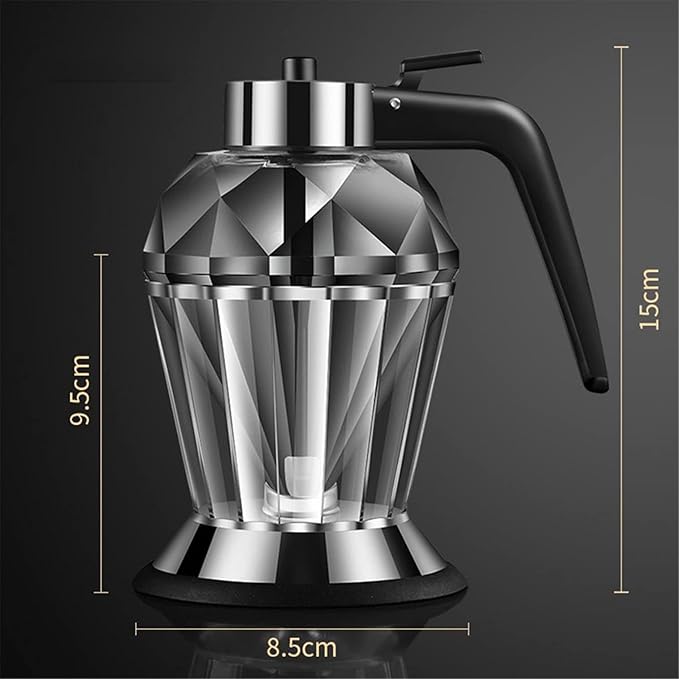 Honey Dispenser,Dripless Glass Honey Dispenser with Stand Syrup Dispenser Seasoning Jar for Kitchen Tool,Honey Pot with Stand – for Syrup,Sugar,Sauces,Jar,200ML,9.5 * 15CM