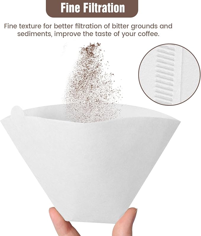 200 Count Cone Coffee Filters #4, Clinuse White Size 04 Coffee Filters 8-12 Cup, Disposable Natural Paper Filters, No.4 Cone Filters for Ninja, Cuisinart, Pour Over and Drip Coffee Maker