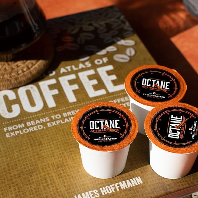 Fresh Roasted Coffee, Octane Italian Dark Roast, Artisan Blend, 96 Pods for K Cup Brewers