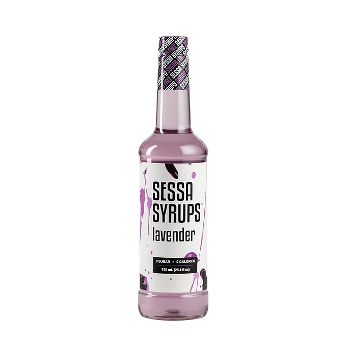 Sessa Syrups Sugar Free Lavender Syrup - 25.4 Fl Oz - Keto-Friendly, Zero Calorie, Gluten-Free - Natural Flavoring for Coffee, Tea, Cocktails, and More