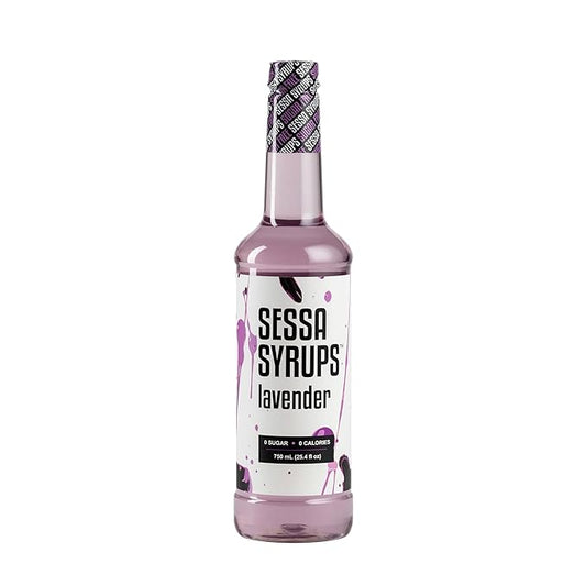 Sessa Syrups Sugar Free Lavender Syrup - 25.4 Fl Oz - Keto-Friendly, Zero Calorie, Gluten-Free - Natural Flavoring for Coffee, Tea, Cocktails, and More