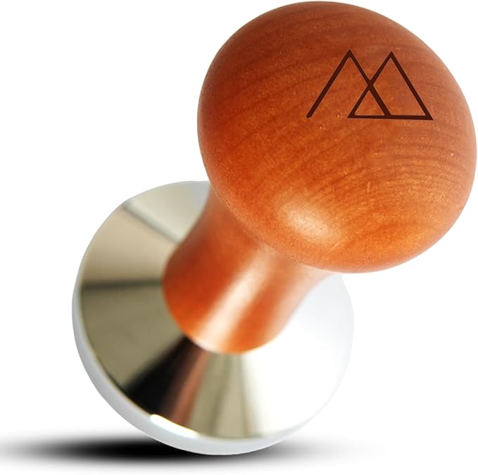 MADCHIEF 53.3mm Espresso Tamper- Wooden handle & Stainless Steel Ground Coffee Tamper Barista Tool – Fits 54mm Breville Sage Espresso Machines Portafilter
