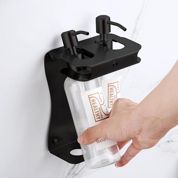 Shampoo, Conditioner, Shower Gel Dispenser 3 Room refillable Shampoo and Conditioner Pump Bottle Wall-Mounted Slot Shower soap Dispenser (KCHS-2)