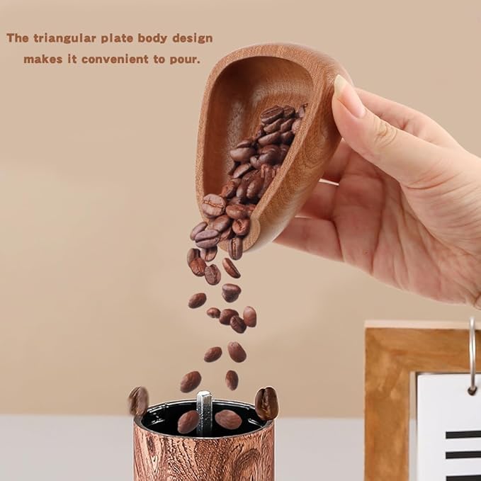 Coffee Bean Dosing Cup,Wood/Ceramic Coffee Dosing Tray Coffees Bean Weighing Tray Weigh Coffees Beans Container,with Spray Bottle Measuring Spoon For Coffe e Or Tea
