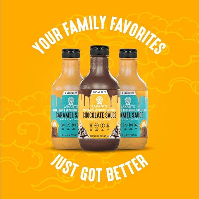 Lakanto Sugar Free Chocolate Sauce - Monk Fruit Sweetener with Erythritol, Perfect for Ice Cream, Coffee, Baking, Pancakes, Gluten Free Dessert Topping, Low Carb, Vegan, Keto Friendly (16 Fl oz)