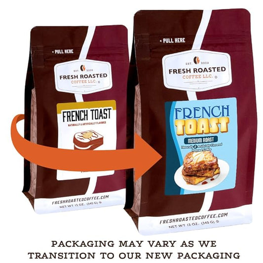 Fresh Roasted Coffee, French Toast Flavored Coffee, 12 oz, Medium Roast, Kosher, Ground