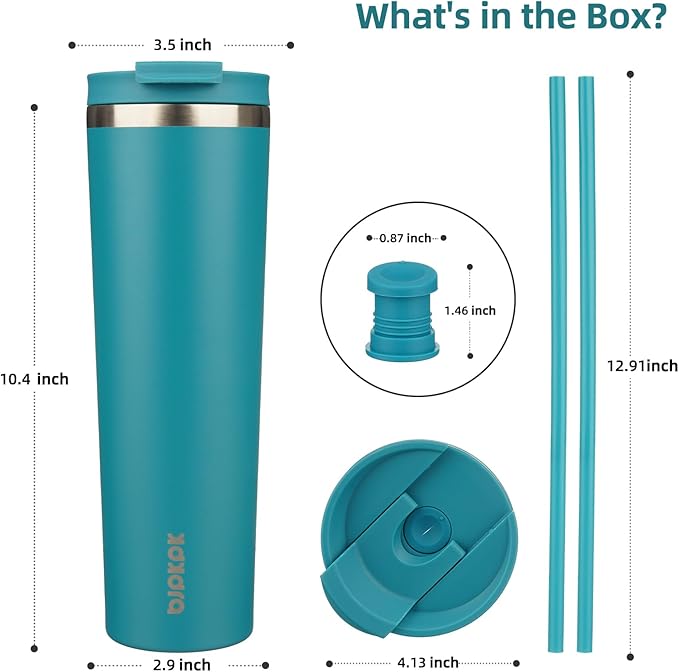 BJPKPK 34oz Tumbler With lid And Straw Stainless Steel Travel Coffee Mug Insulated Tumblers Cups,Laguna