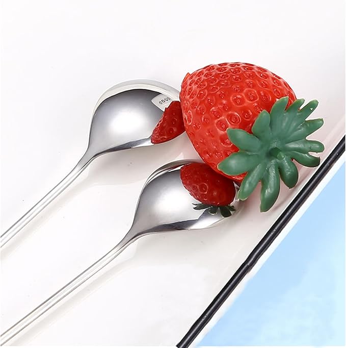 Stainless Steel Mini Coffee Espresso Spoon, Dessert Teaspoons Small Soup Spoons, Silver Cute Animals Coffee Spoon, 5.6 inch, Set of 4
