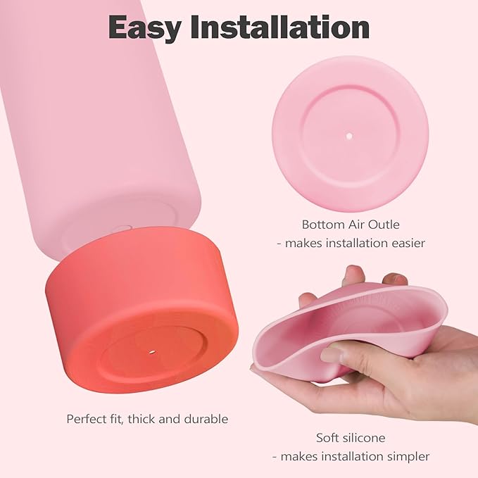 2PCS Silicone Boot for Owala 24oz FreeSip Water Bottle, Anti-Slip Scratch-Resistant Bottom Sleeve, Protective Sports Bottles Accessories, BPA-Free