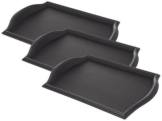 Carlisle FoodService Products 1217BT03 Bistro Plastic Café Tray, 12" X 17", Black (Pack of 3)