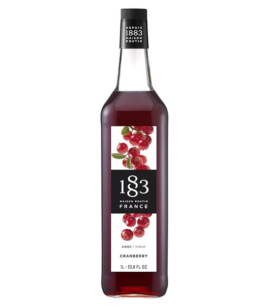 1883 Cranberry for Drinks, Made in France, 1 Liter Glass Bottle