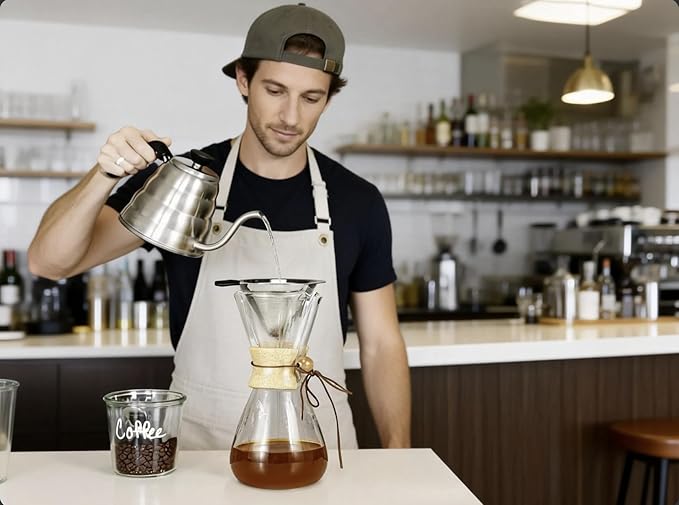 Reusable Permanent Paperless Coffee Pour-Over Dripper, Double-Layer 800-Mesh Stainless Steel, Fits Oval Containers, with Brush, 2-3 Cups for Home Travel Camping