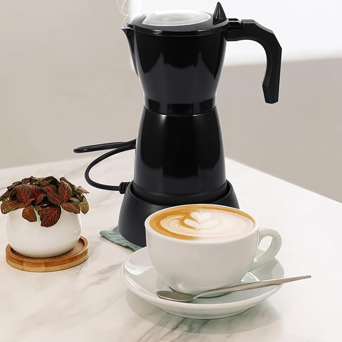 SHANGSKY Coffee Pot Electric Moka Pot 6 Cup, Espresso Coffee Maker Cafeteras Electricas Italian Coffee Maker Espresso Makers Portable Aluminum Electric Mocha Pot, Coffee Machine Moka Maker