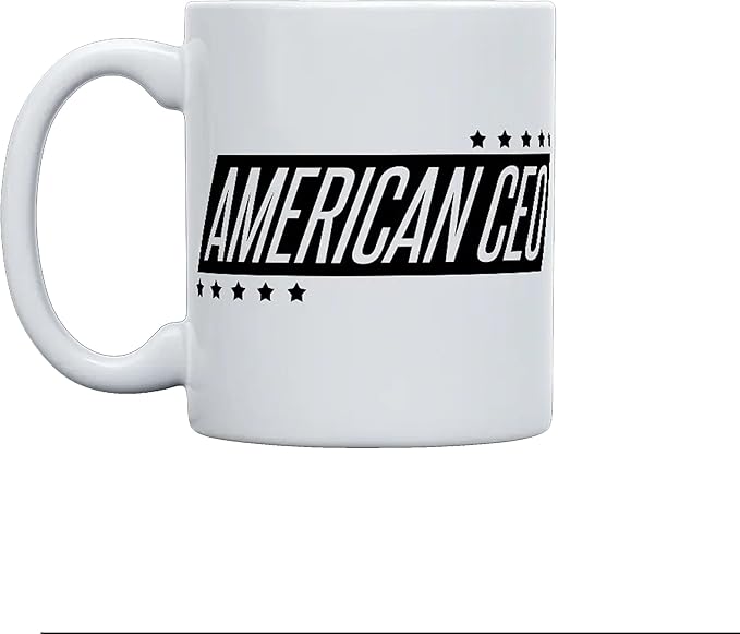THE CEO Stylish Coffee Mug for Coffee Lovers - Premium Boss Mug with Gloss Finish - Premium Ceramic, Microwave Safe, 11oz Gift Mugs - Ten Star American (White)