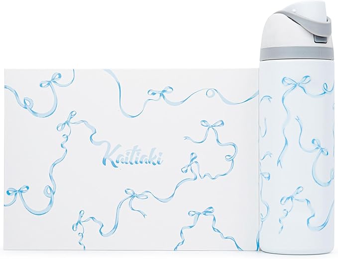 Bows Stickers for Custom Owala Accessories - Cute Tumbler Decals, Fits 32oz Urban Outfitters Owala Bottles, Bubble Bliss Bow (Blue, 32oz)