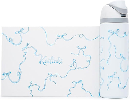 Bows Stickers for Custom Owala Accessories - Cute Tumbler Decals, Fits 32oz Urban Outfitters Owala Bottles, Bubble Bliss Bow (Blue, 32oz)