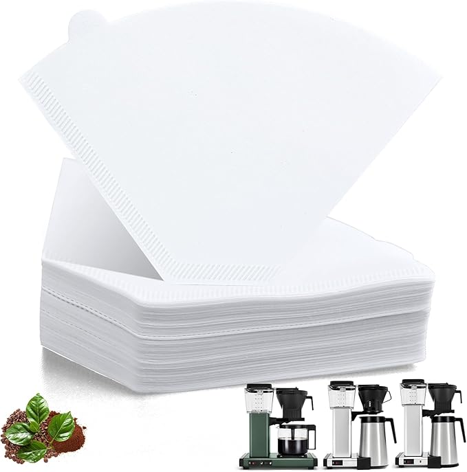 Coffee Filters #4 Compatible with Moccamaster Coffee Machine, 100 Pcs White Cone Disposable Filter Paper for Technivorm Moccamaster 8-10 Cup KBT KBGV KB