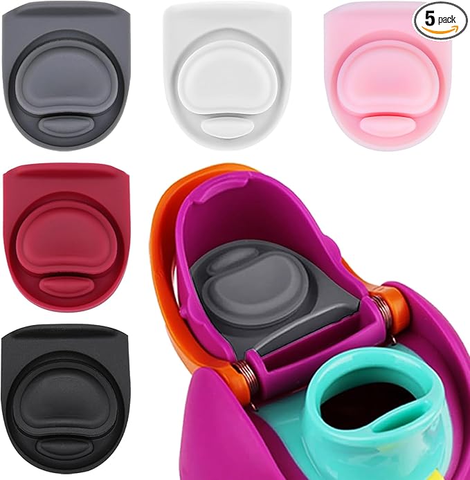 Rubber Seal Replacement Stopper Compatible with Owala Freesip16/19/24/32/40oz Spout Lid,5 Pcs Water Bottle Gasket Silicone Cap Insert Gasket Stopper Replacement Parts Accessories (5 Colors 5)