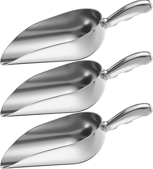 LemonRoad 3 Pieces 12 oz Aluminum Alloy Utility Scoop Ice Sugar Flour Utility Scoop for Bar and Home
