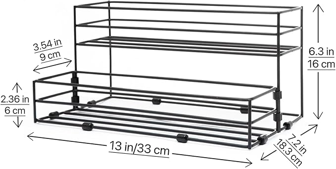 TelKeen 8 Bottles Coffee Syrup Rack Organizer, Coffee Syrup Stand Holder, 2 Tier Coffee Syrup Organizer for Coffee Bar Station, Wine Rack for Countertop, Bottle Display Shelf for Cocktail, Dressing