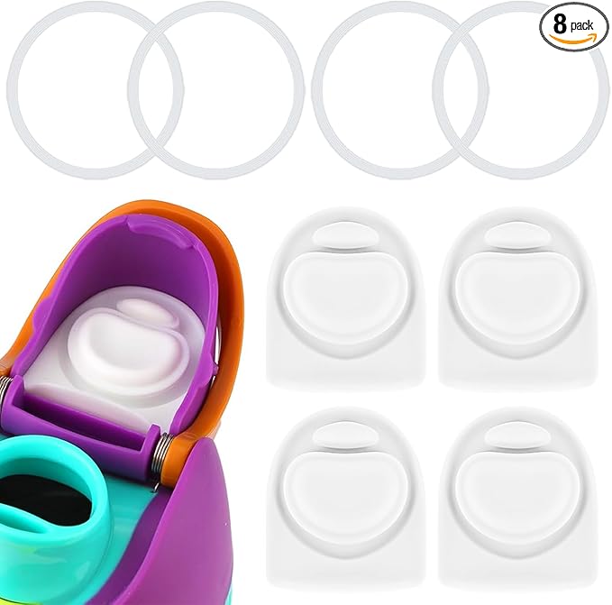 4 Sets Replacement Rubber Stopper and O Ring Gasket Compatible with Owala FreeSip 24oz 32oz,Water Bottle Lid Insert Cap Seal Parts for Owala 16/19/24/32/40oz Mouthpiece Accessories Z4K2