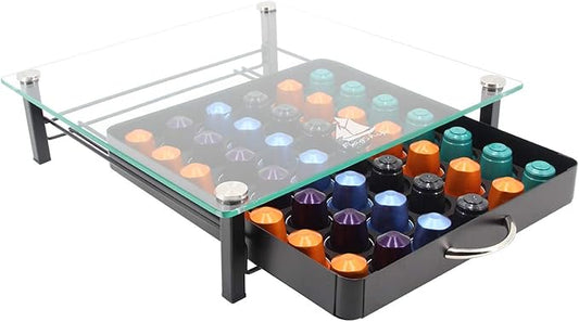 Flagship Pod Holder Drawer for Nespresso Capsule Holder Original Pod Holder Drawer Glass (42 Originalline Pods)