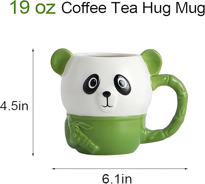 Cute Panda Coffee Mug 16 oz 3D Animal Mug,Cartoon Ceramics Figurine Tea Cup, Funny Offices Gifts for Coworkers & Work Besties,Birthday Gifts for Women Men Girls Pandas Lovers