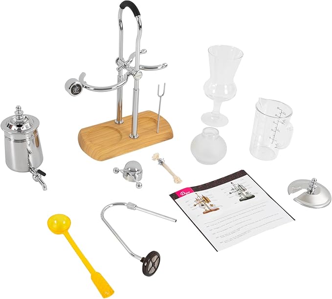 Belgian/Belgium Royal Family Balance Syphon Coffee Maker Siphon Coffee Brewer Unique Gravity Vintage Coffee Maker Elegant Retro Coffee Makers Vacuum Brewing System (400ml/13.53oz) Sliver