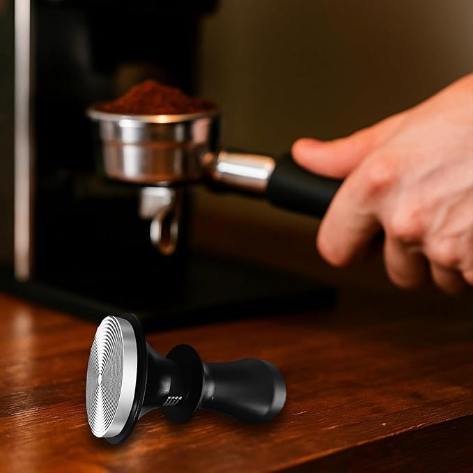 51mm Espresso Tamper, Premium Calibrated Spring Loaded Tamper, Flat Stainless Steel Base Espresso Tamper 51mm, Espresso Coffee Tamper for Barista Home Coffee Accessories