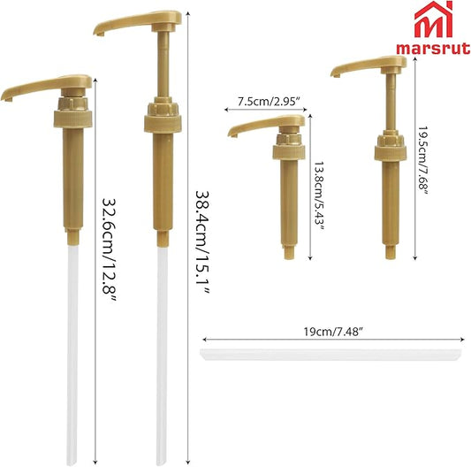 5pcs Coffee Syrup Pump Fit 25.4oz (750ml) Bottles, Lockable Open Dispenser Accessories for Snow Cones Grenadine Mixes Liquids Pastes Dinning Drinking Cocktails Tea Beverage For Bar Home Kitchen, Gold
