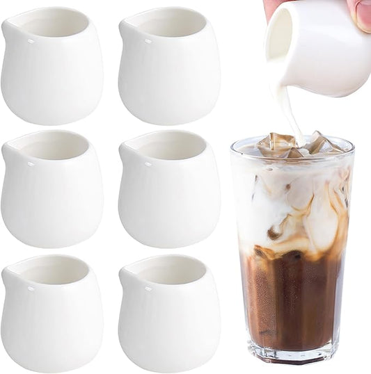 6 PCS Mini Cream Jugs, 50ml Mini Cream Pitcher, Small Creamer for Milk, Coffee, Tea, Jam, Sauces