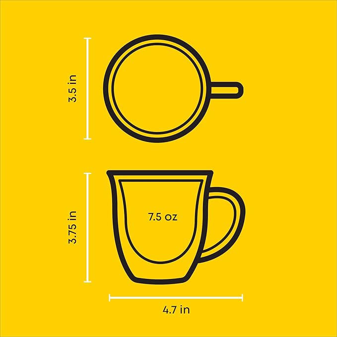 JoyJolt Serene Double Walled Insulated Glasses Coffee Mug (Set of 2) 7.4 Ounces